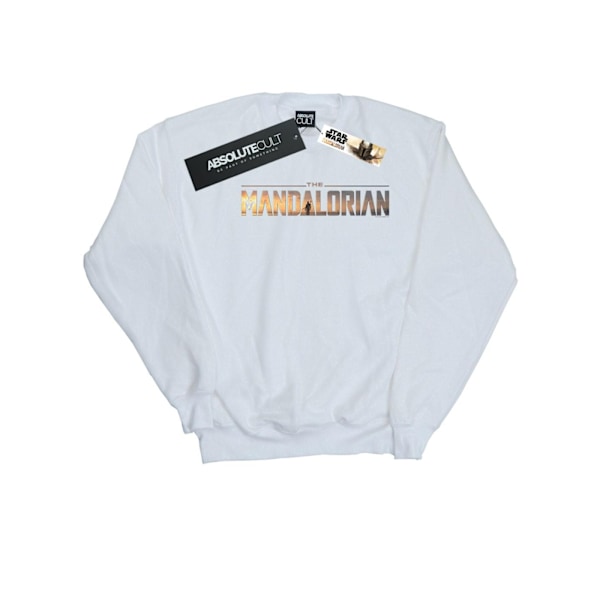 Star Wars Boys The Mandalorian Series Logo Sweatshirt 12-13 år White 12-13 Years