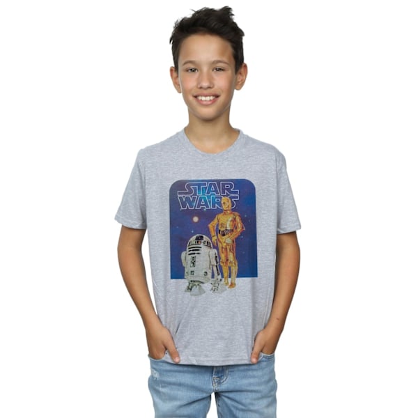 Star Wars Pojkar R2-D2 Och C-3PO T-Shirt 5-6 År Sports Grey Sports Grey 5-6 Years