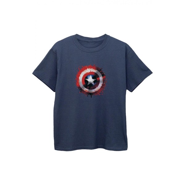 Captain America Boys Art Shield T-shirt 7-8 år Marinblå Navy Blue 7-8 Years