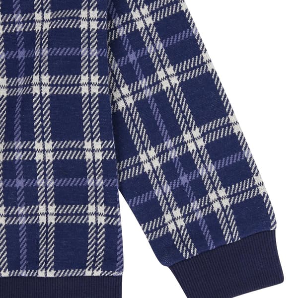 Lilly & Sid Barn/Barn Rutig Hoodie 4-5 År Marinblå Navy 4-5 Years