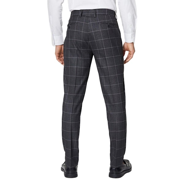 Burton Herr Fönsterruta Check Slim Skräddarsydda Kostymbyxor 30R Ch Charcoal 30R