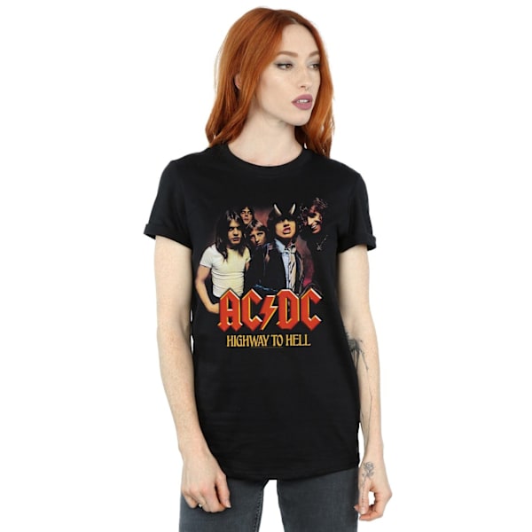 ACDC Dam/Damer Highway To Hell Group Bomull Boyfriend T-Shi Black 4XL