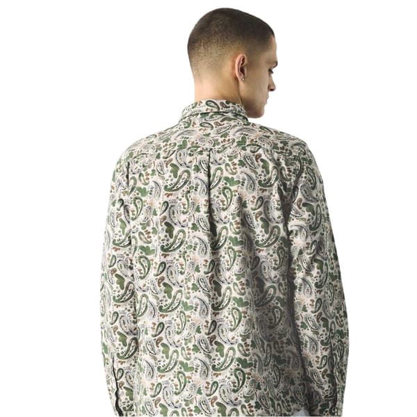 Pretty Green Herr Paisley Regular Button-Down Skjorta M Stone Stone M