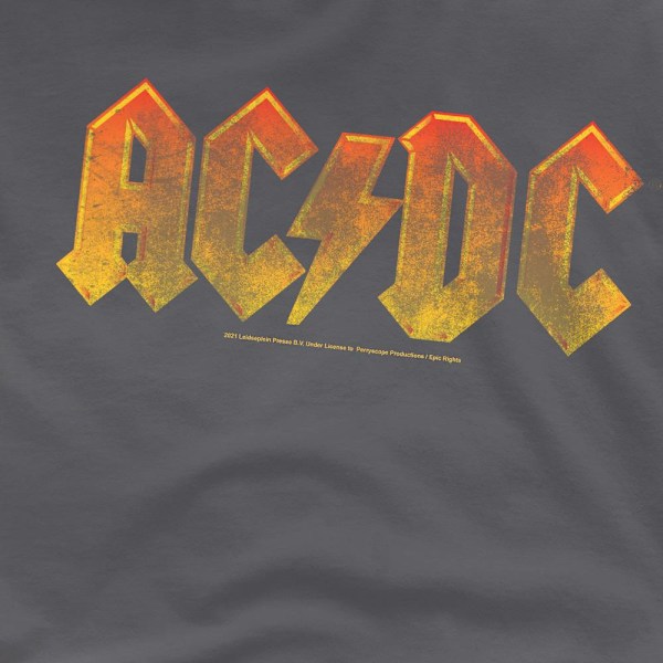 AC/DC Herr Gradient Logo T-Shirt 4XL Gråmelerad Charcoal 4XL