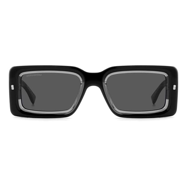 DSquared2 Herr Rektangulära Solglasögon 52cm Svart/Grå Black/Grey 52cm