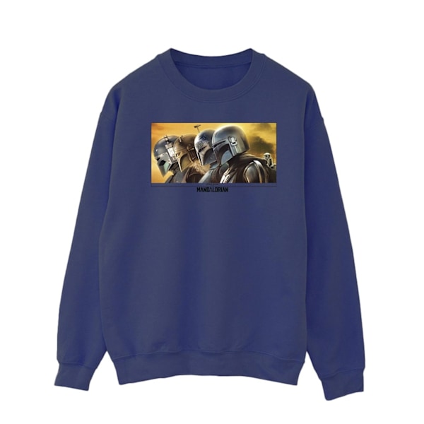 Star Wars The Mandalorian Målad Grupptröja S Marinblå Navy Blue S