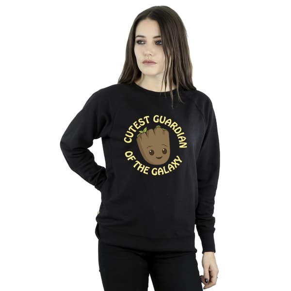 Marvel Dam/Kvinnor Jag Är Groot Sötaste Guardian Sweatshirt M Svart Black M