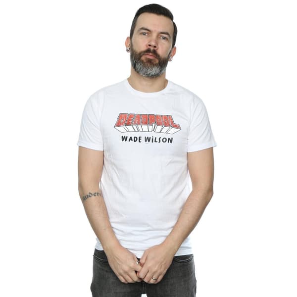 Marvel Herr Deadpool AKA Wade Wilson T-shirt S Vit White S