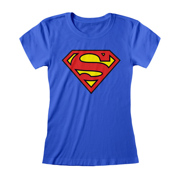 Superman Dam/Ladies Logotyp T-shirt S Blå Blue S