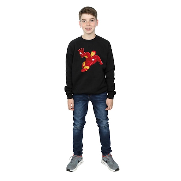 Iron Man Pojksweatshirt 7-8 år Svart Black 7-8 Years