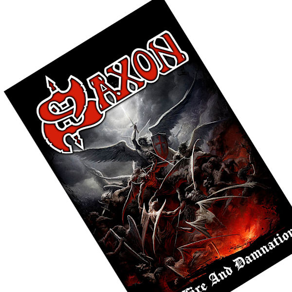 Saxon Hell Fire And Damnation Textilposter Storlek One Size Svart/Röd Black/Red One Size