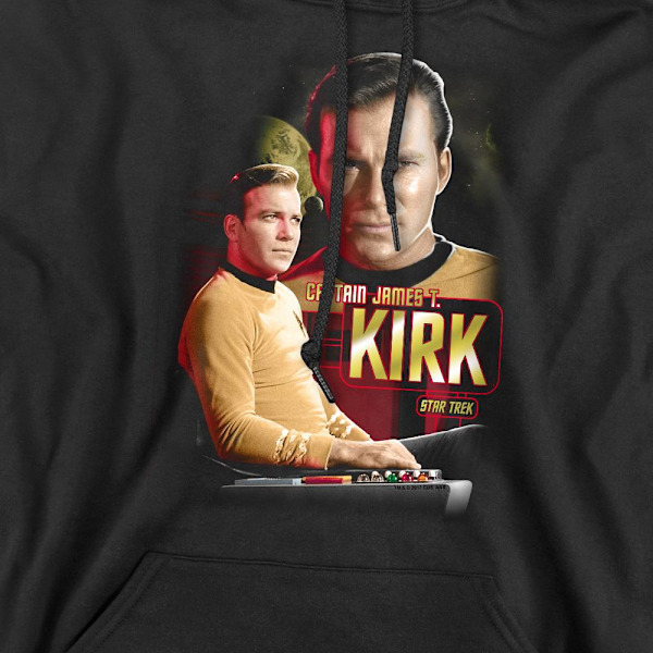 Star Trek Herr Captain Kirk Hoodie XXL Svart Black XXL
