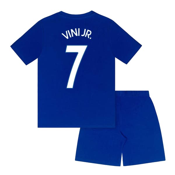 Real Madrid CF Pojkar Vini Jr 7 Kort Pyjamas Set 6-7 År Blå Blue 6-7 Years