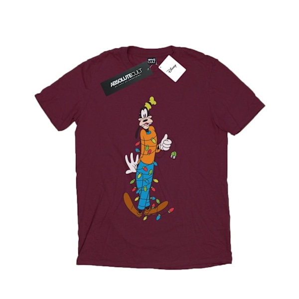 Disney Goofy Julbelysning T-shirt XXL Bordeaux Burgundy XXL