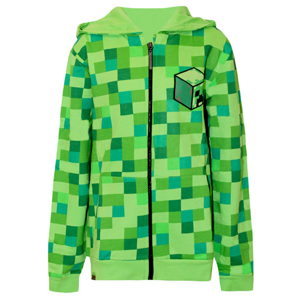 Minecraft Barn Hoodie för barn/pojkar Creeper-figur Ålder (13-14) Pixel Green Years (13-14)