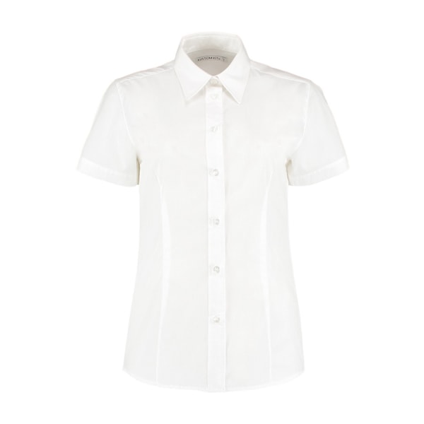 Kustom Kit Dam/Dam Workforce Kortärmad Blus 28 UK W White 28 UK
