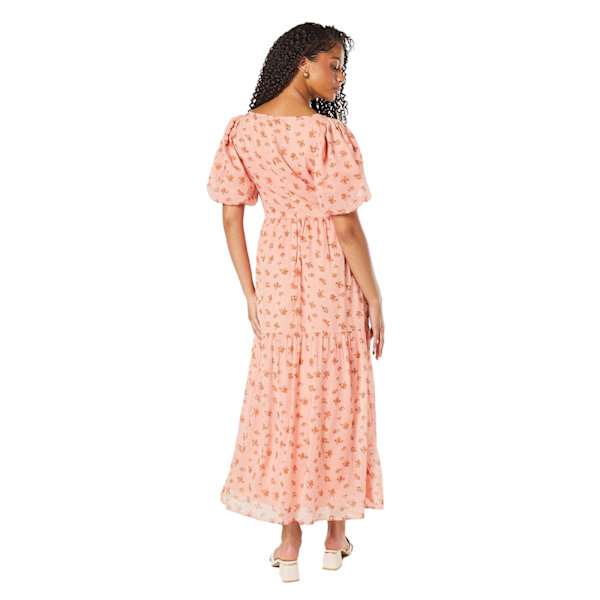 Dorothy Perkins Dam/Kvinnor Tiered Chiffon Front Tie Tall Mid Pink 12 UK