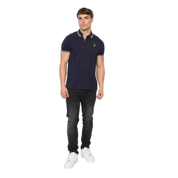 Crosshatch Herr Mackerby Pikétröja S Marinblå Navy S