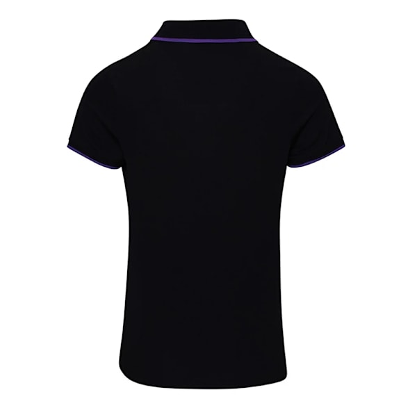 Premier Dam/Kvinnor Coolchecker Kontrast Pique Poloskjorta L B Black/Purple L