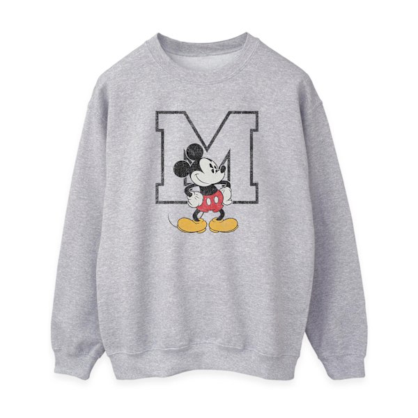 Disney Womens/Ladies Classic M Mickey Mouse Sweatshirt L Heather Heather Grey L