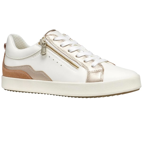 Geox Dam/Damer D Blomiee Mockaträningsskor 7 UK Optisk Vit/Nu Optic White/Nude 7 UK