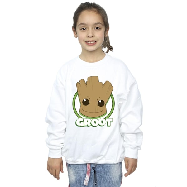 Guardians Of The Galaxy Girls Groot Badge Sweatshirt 12-13 År White 12-13 Years