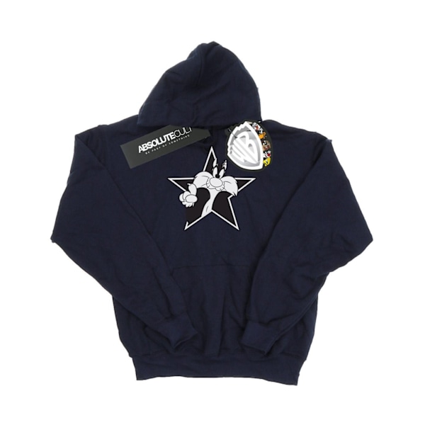 Looney Tunes Herr Sylvester Mono Star Hoodie M Marinblå Navy Blue M