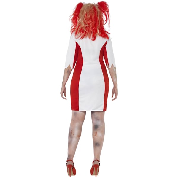 Smiffys Dam/Dam Zombie Sjuksköterska Plus Kostymset XL Vit/Röd White/Red XL