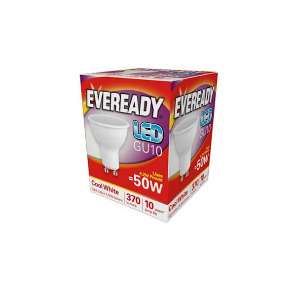 Eveready GU10 LED-lampa, en storlek, kall vit Cool White One Size