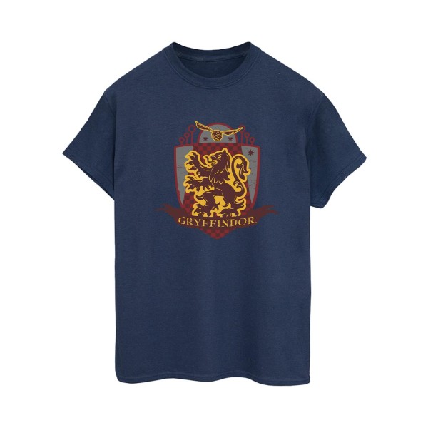 Harry Potter Dam/Kvinnor Gryffindor Bröst Badge Bomull Pojkvän Navy Blue 3XL