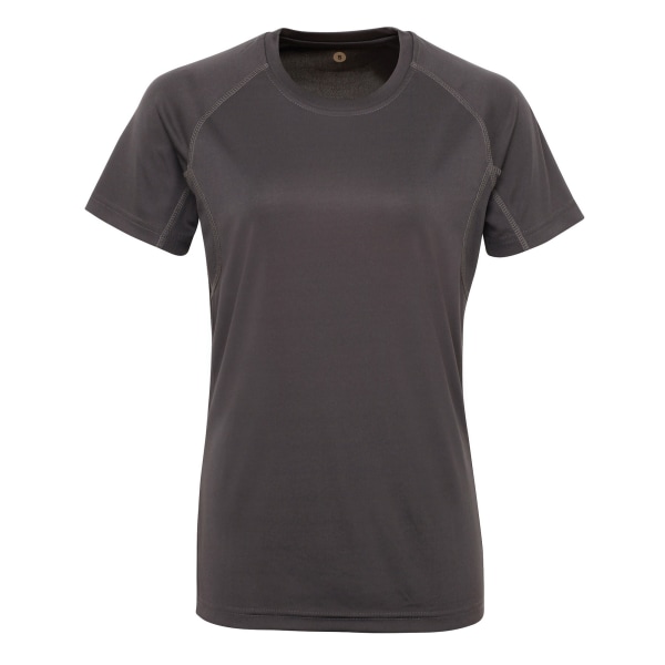 Tri Dri Dam/Dam T-shirt med panel med rund hals XS Charcoal Charcoal XS