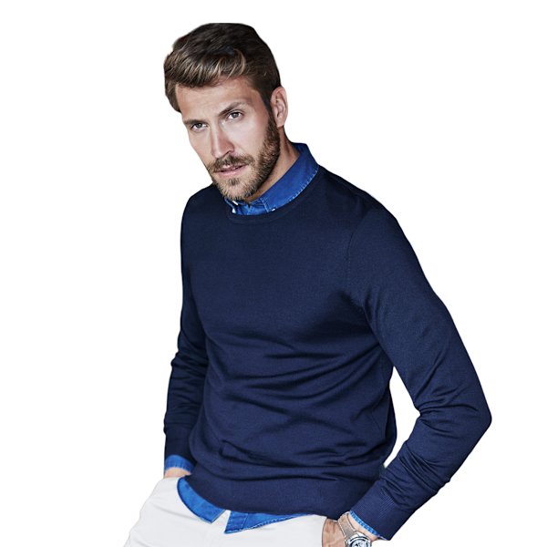 Tee Jays Herr Merino Blend Crew Neck Jumper M Marinblå Navy M