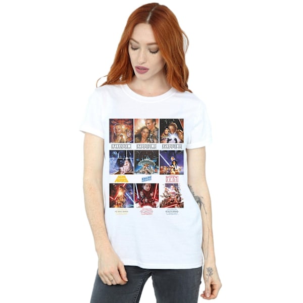 Star Wars Dam/Damer Poster Saga Bomull Boyfriend T-shirt XX White XXL