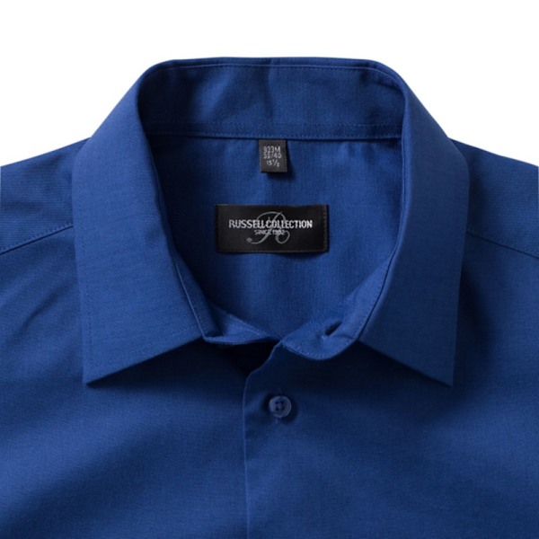 Russell Collection Herr Oxford Easy-Care Skräddarsydd Skjorta 19in Br Bright Royal Blue 19in