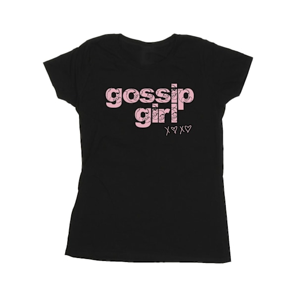 Gossip Girl Dam/Kvinnor Swirl Logo Bomull T-shirt L Svart Black L