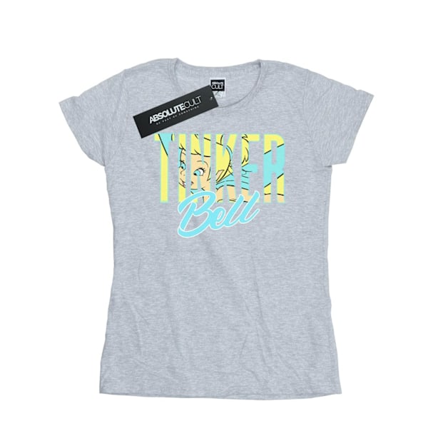 Disney Dam/Kvinnor Tinker Bell Wording Infill Bomull T-shirt Sports Grey S