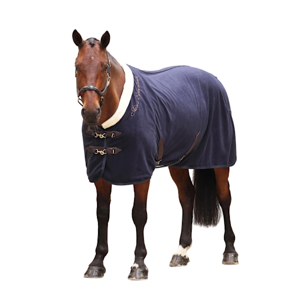 Shires Deluxe Standard-Neck Fleece Hästtäcke 7´ Marinblå Navy 7´