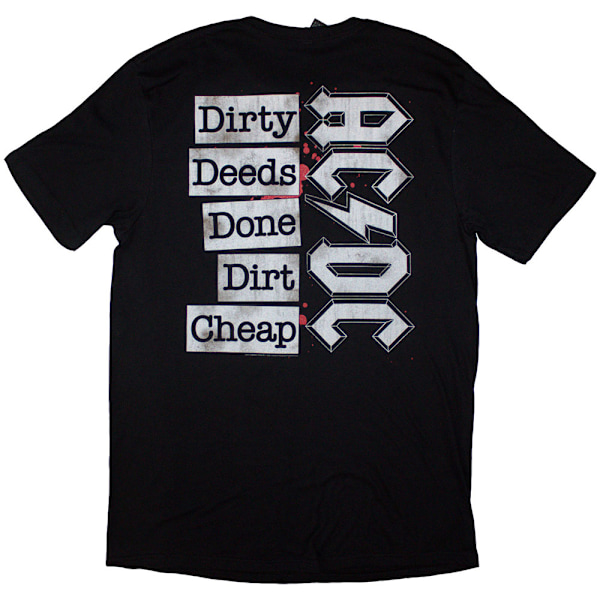 AC/DC Unisex Vuxen Dirty Deeds Logotyp Tryckt Baktill T-shirt XXL Svart Black XXL