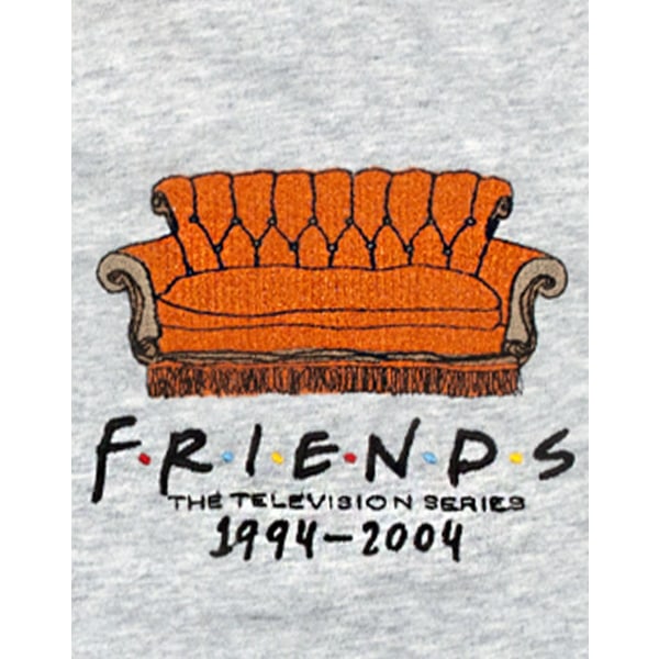 Friends Dam/Dam Central Perk Sofa Crop T-shirt XL Grå Ma Grey Marl XL