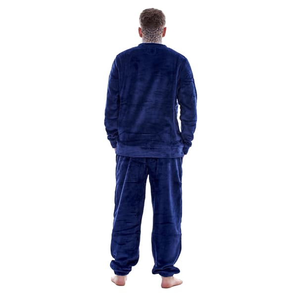 Keanu Fleece Lång Pyjamas Set Herr M Marinblå Navy M