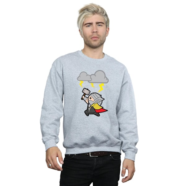 Marvel Mens Kawaii Thor God Of Thunder Sweatshirt XXL Sports Grå Sports Grey XXL