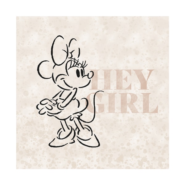 Minnie Mouse Hey Girl Print 40cm x 40cm Kräm/svart Cream/Black 40cm x 40cm