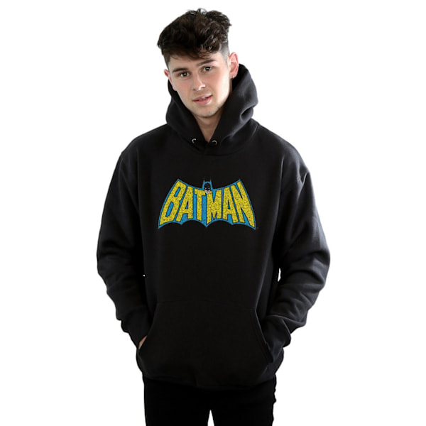 DC Comics Herr Batman Crackle Logo Hoodie XXL Svart Black XXL