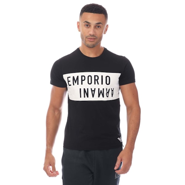 Emporio Armani Herr T-shirt med Rund Hals M Svart/Vit Black/White M