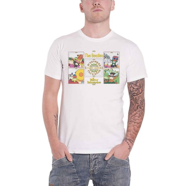 The Beatles unisex gul ubåt Sgt Pepper T-shirt XL för vuxna White XL