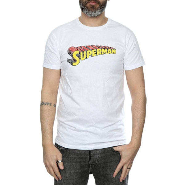 DC Comics Superman Telescopic Crackle Logo T-shirt S Vit White S