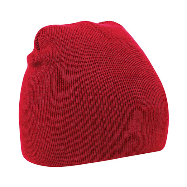 Beechfield enfärgad basbeanie i stickad vinterstil, en storlek Classic Red One Size