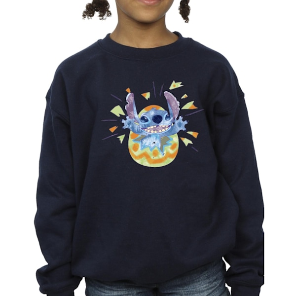 Disney Flickor Lilo & Stitch Cracking Egg Sweatshirt 3-4 År Marinblå Navy Blue 3-4 Years