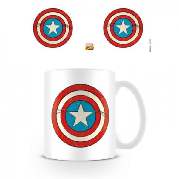 Marvel Shield Captain America Mugg En Storlek Vit/Röd/Blå White/Red/Blue One Size