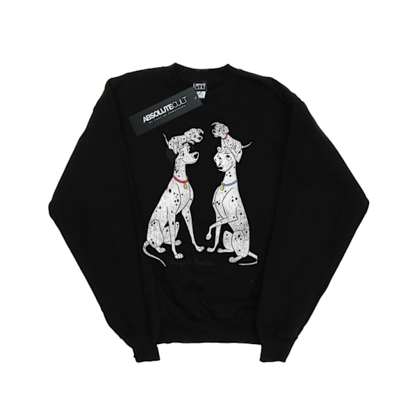 Disney Girls 101 Dalmatiner Klassisk Pongo Och Perdita Sweatshirt Black 12-13 Years
